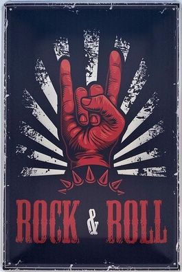 Blechschild 30 X 20 cm Rock & Roll