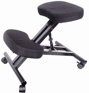 Kniestuhl höhenverstellbar mit Rollen - schwarz - Knie Hocker Schreibtisch Büro Stuhl