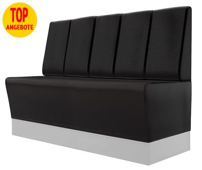 Chicago Gastro Bank 140x95cm | Schwarz | Gestreift | Bistro Sitzbank Lounge Polster