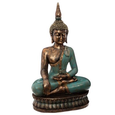 Buddha-Figur aus Polyresin, H. 72,5 cm