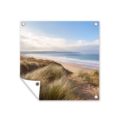 Outdoor-Poster Gartenposter 100x100 cm Düne - Strand - Wasser (Gr. 100x100 cm)