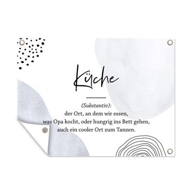Outdoor-Poster Gartenposter 40x30 cm Zitate - Küche - Definition der Küche - Sprichw