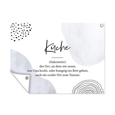 Outdoor-Poster Gartenposter 120x90 cm Zitate - Küche - Definition der Küche - Sprich