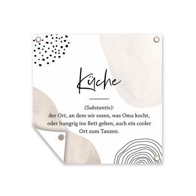 Outdoor-Poster Gartenposter 200x200 cm Küche - Sprichwörter - Zitate - Wörterbuch -