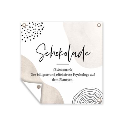 Outdoor-Poster Gartenposter 200x200 cm Sprichwörter - Schokolade - Zitate - Wörterbu