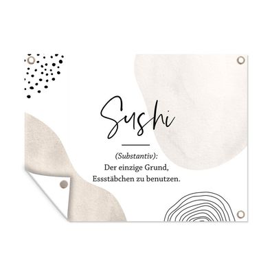Outdoor-Poster Gartenposter 80x60 cm Sushi - Zitate - Sprichwörter - Wörterbuch - Su