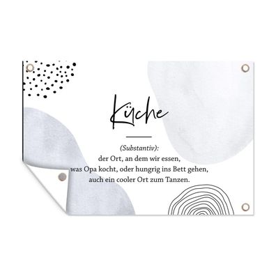Outdoor-Poster Gartenposter 120x80 cm Zitate - Küche - Definition der Küche - Sprich
