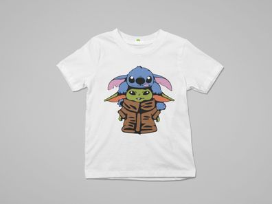Kinder Bio Unisex T-Shirt Baby Yoda Jedi Lilo & Stitch Spruch Star Wars Disney