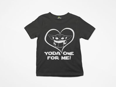 Kinder Bio Unisex T-Shirt Baby Yoda One For Me! Jedi Herz Spruch Star Wars