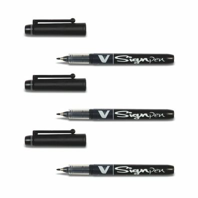 Pilot V Sign Pen - 3er-Set schwarz