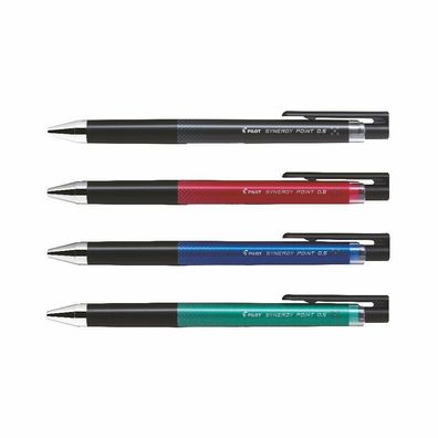 Pilot Synergy Point 0.5 - 4er-Set schwarz, rot, blau, grün