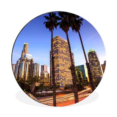 Wandbild Runde Bilder 90x90 cm Stadt - Palme (Gr. 90x90 cm)