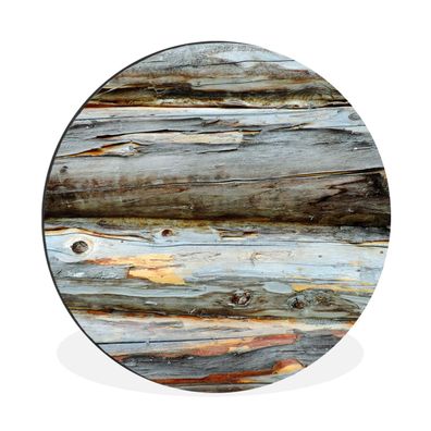 Wandbild Runde Bilder 120x120 cm Rustikal - Holz - Regale - Grau (Gr. 120x120 cm)