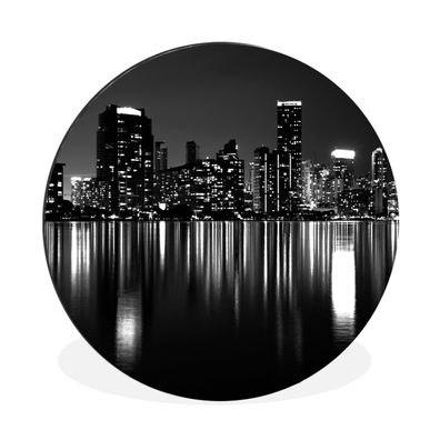 Wandbild Runde Bilder 30x30 cm New York - Skyline - Nacht (Gr. 30x30 cm)