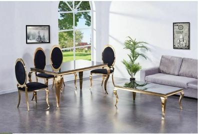 Wohnzimmertisch Designer aus poliertem Edelstahl Chrom Gold 115 x 65 x 45 cm