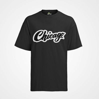 Bio T-Shirt Herren Chicago Logo Style American City Shirt Man CH Zeichen NY