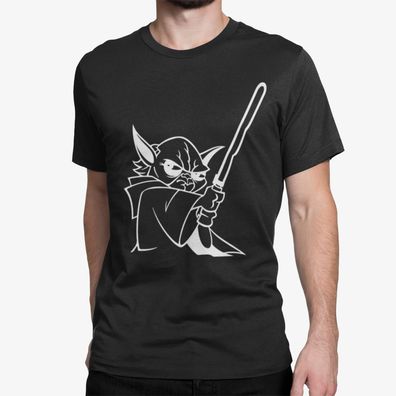 Bio Herren T-Shirt Yoda Jedi Schwert Lustiger Spruch Star Wars Jedie Yoda Baby