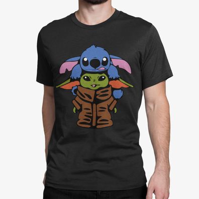 Bio Herren T-Shirt Yoda Jedi Lilo & Stitch Spruch Star Wars Jedie Yoda Baby Cut