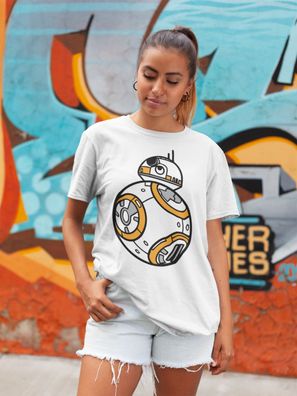 Bio Damen T-Shirt Oversize Jedi BB-8 Roboter Spruch Star Wars Jedie Yoda Baby