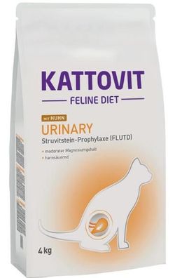 Kattovit ¦ Feline Urinary - Huhn - 4kg ¦ trockenes Katzenfutter bei Erkrankungen ...