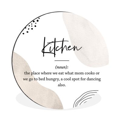 Wandbild Runde Bilder 30x30 cm Sprichwörter - Küche - Definition der Küche - Zitate -