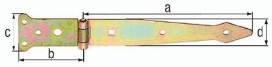 Werfgehänge L.500x101mm B.63x45mm S.3,75mm STA galv. gelb verz. GAH