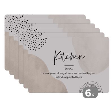 Placemats Tischset 6-teilig 45x30 cm Sprichwörter - Definition Küche - Zitate - Küc