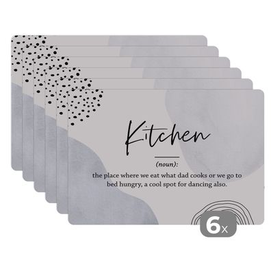 Placemats Tischset 6-teilig 45x30 cm Sprichwörter - Küche - Papa - Zitate - Definit