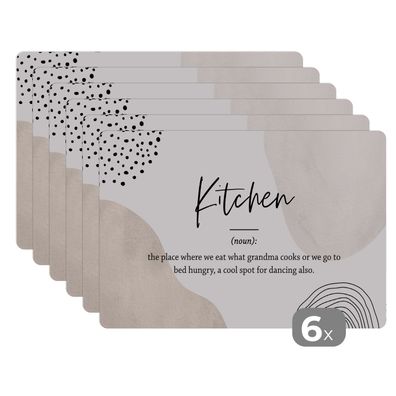 Placemats Tischset 6-teilig 45x30 cm Definition Küche - Küche - Zitate - Wörterbuch