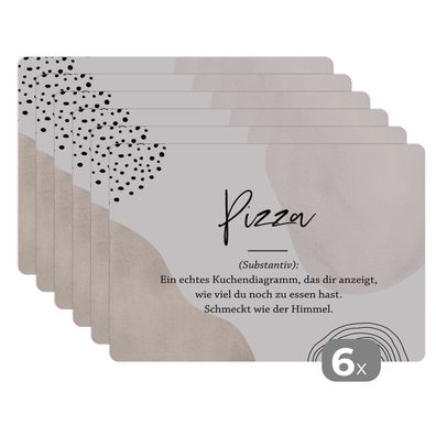 Placemats Tischset 6-teilig 45x30 cm Sprichwörter - Pizza - Wörterbuch - Zitate - P