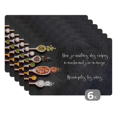 Placemats Tischset 6-teilig 45x30 cm Sprichwörter - Zitate - Hier, je voulais des c