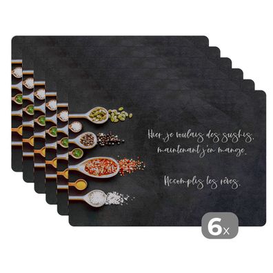 Placemats Tischset 6-teilig 45x30 cm Sushi-Liebhaber - Sprichwörter - Hier, je voul