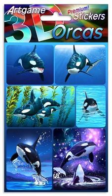 3D Sticker Premium Orcas