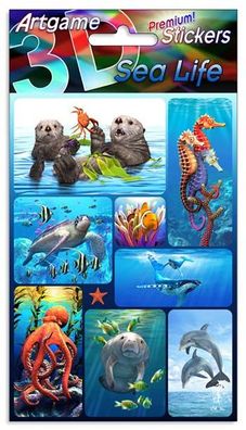 3D Sticker Premium Sea Life