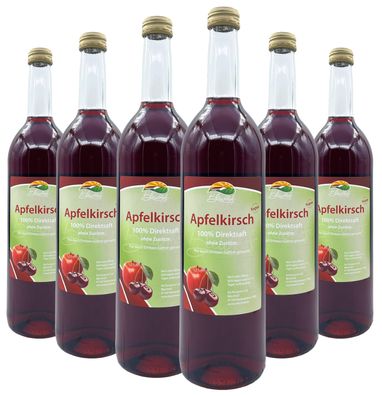 Bleichhof Apfel-Kirsch Saft – 100% Direktsaft, OHNE Zuckerzusatz, (6x 0,72l)