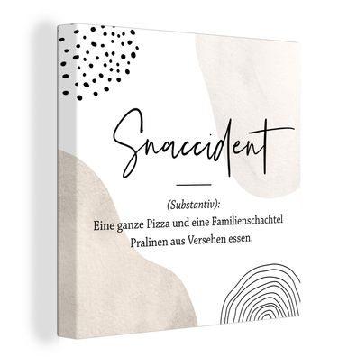 Leinwandbilder - Wanddeko 50x50 cm Sprichwörter - Zitate - Snaccident - Wörterbuch -