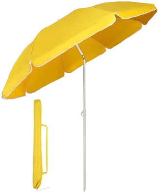 RESCH mobiler Sonnenschirm mit Erdspieß gelb, Strandschirm, Schirm, Gartenschirm