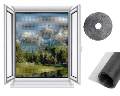 RESCH Insektenschutznetz für Fenster 130x150cm Fliegengitter Insektenschutz Netz