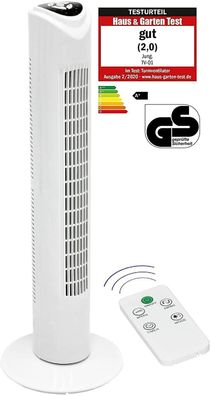 JUNG TVE19 Ventilator + Fernbedienung, Turmventilator Säulenventilator Lüfter
