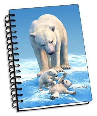 3D Notizbuch Eisbären