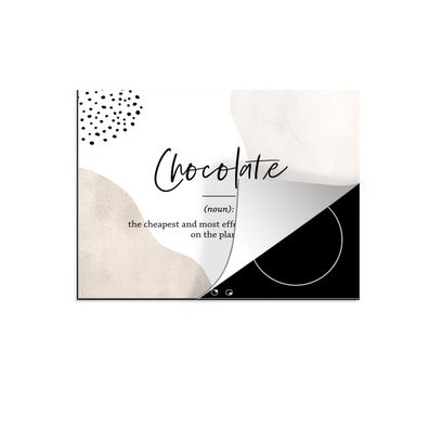 Herdabdeckplatte 60x52 cm Sprichwörter - Schokolade - Zitate - Wörterbuch - Definitio