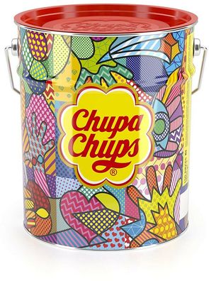 Chupa Chups Best of Lollipop 150 Lutscher 6 Geschmacksrichtungen in Metalldose