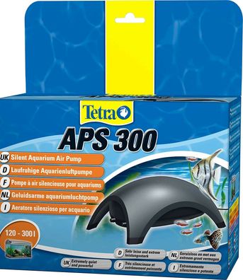 Tetra APS 300 Aquarium Luftpumpe leise Membranpumpe Aquarien 120-300 L schwarz
