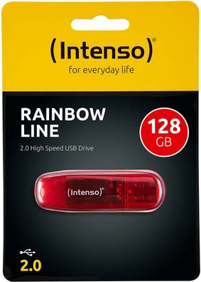 Intenso Rainbow Line 128 GB USB 2.0 Stick Speicherstick PC Laptop rot