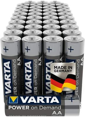 VARTA Power on Demand AA Mignon Batterien Smart Home Camping Einweg 40er Pack