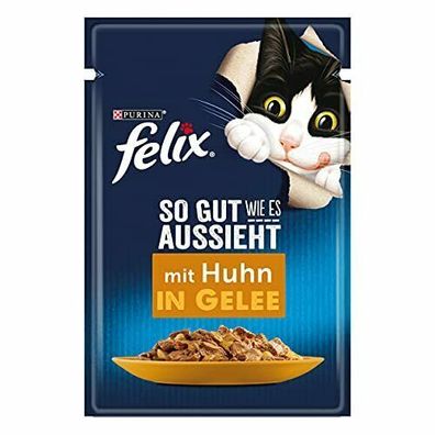 FELIX So gut wie es aussieht Katzenfutter Nassfutter Gelee Huhn 26er Pack 26x85g