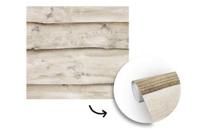 Tapete Fototapete - 220x220 cm Weiß - Regale - Holz - Birke (Gr. 220x220 cm)