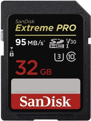 SanDisk Extreme PRO 32GB SDHC Speicherkarte Class 10 U3 V30 4K wasserdicht