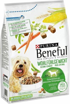 Purina Beneful Wohlfühlgewicht Hundefutter Trockenfutter Huhn Gemüse 4 x 3kg