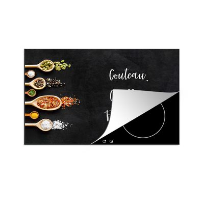 Herdabdeckplatte 78x52 cm Besteck - Zitate - Sprichwörter - Couteau. Cullières. Fourc